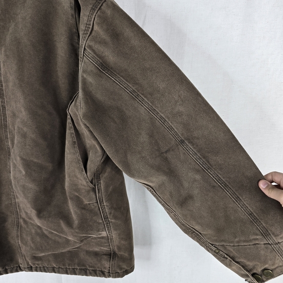 Carhartt Vintage Mens Large C02CHT Brown Chestnut Blanked Lined Chore Jacket - Picture 9 of 11
